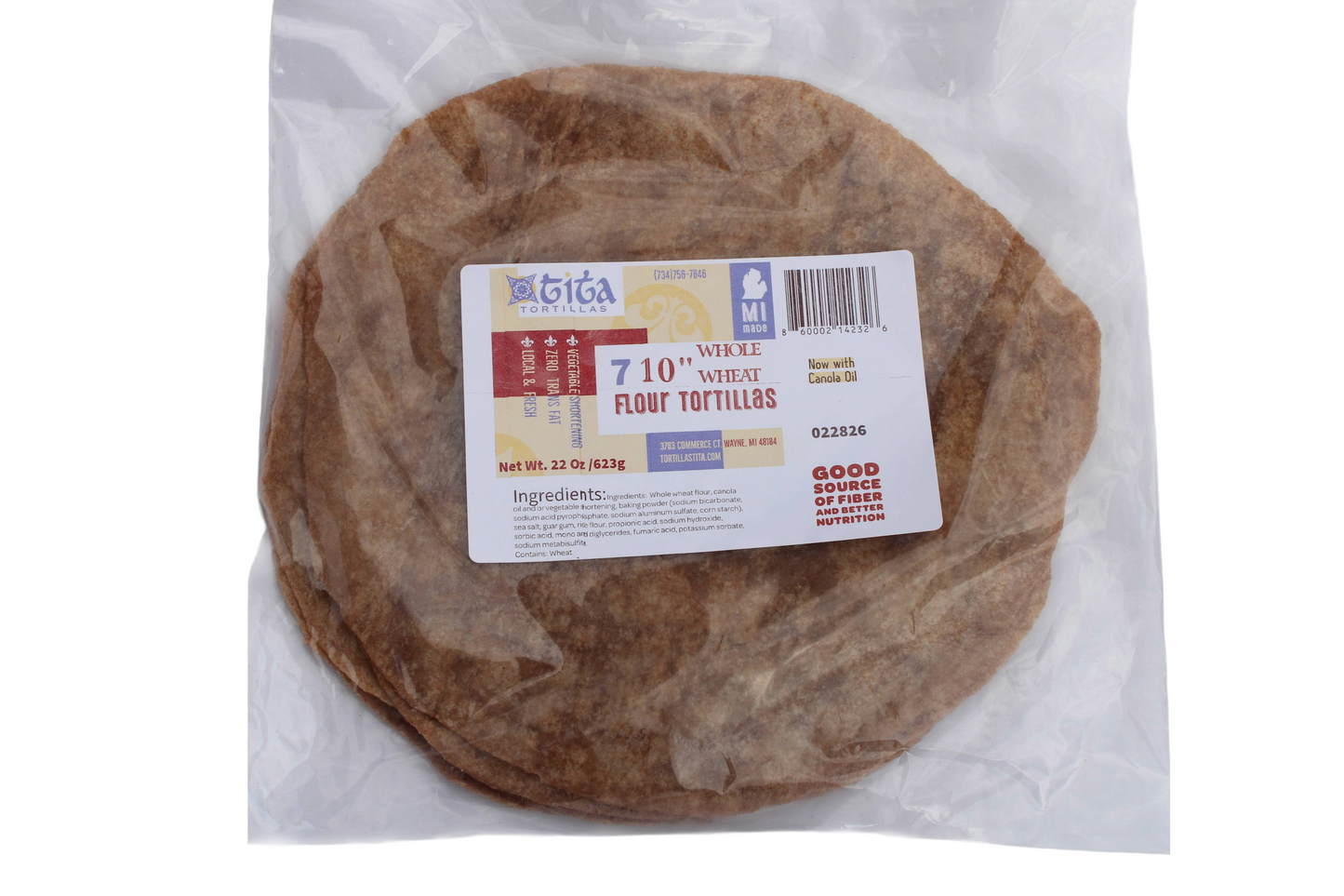 10" 7Ct Whole Wheat flour tortilla
