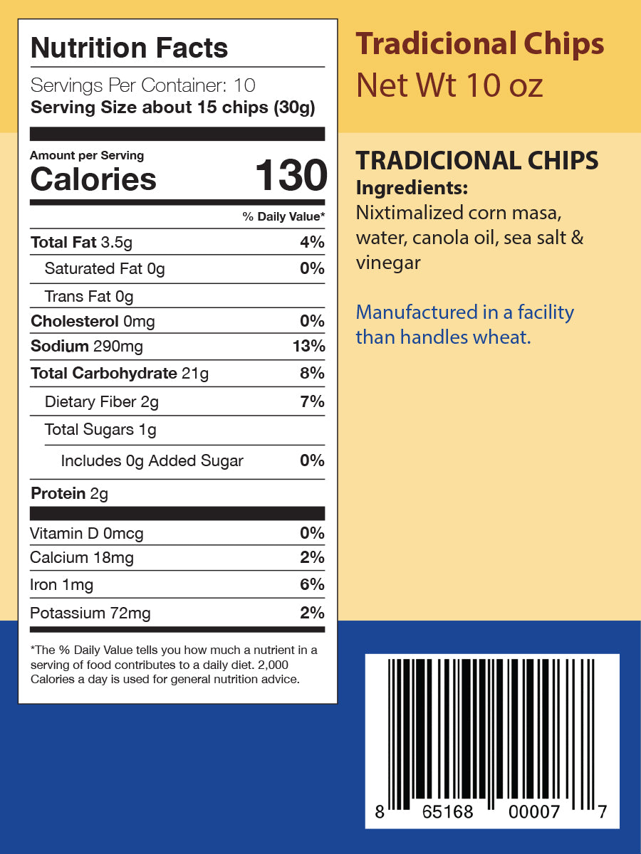 Tradicional Tortilla Non GMO corn Chips, 2 packs, Gluten free, sea salt