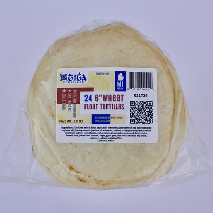 24 Ct 6" Flour Tortillas, case of 12